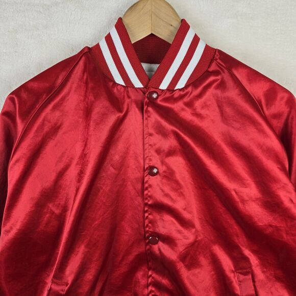 Vintage Don BY Jac Varsity Bomber Jacket size M USA Made 100% Nylon Satin 90s - Picture 3 of 9